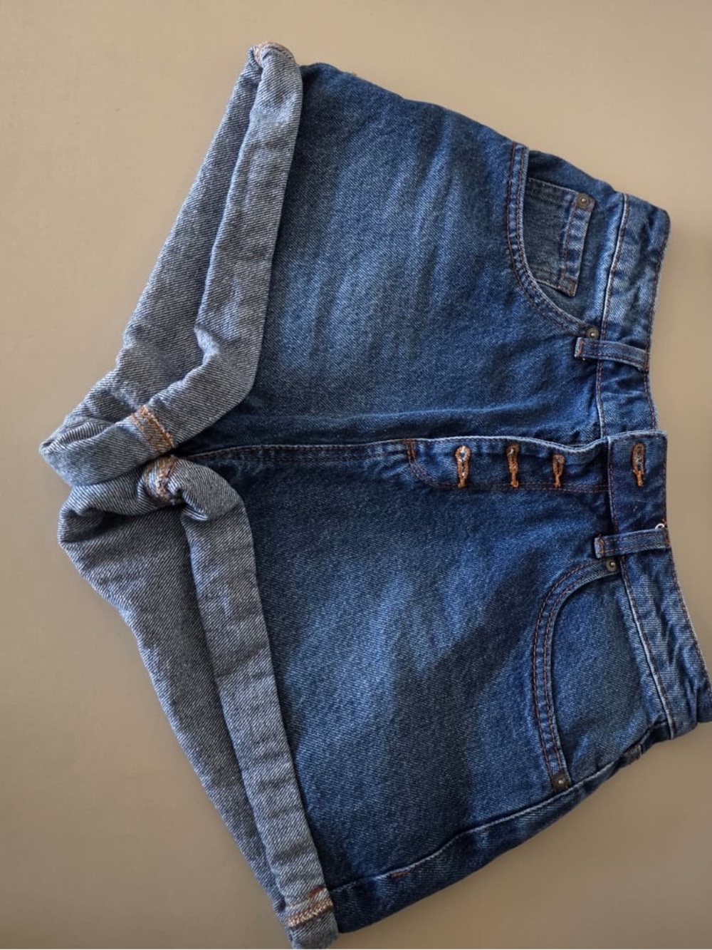 Roxy High-Rise Dark Blue Denim Shorts